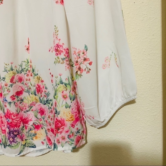 PAPAYA•NWOT FLORAL OFF THE SHOULDER BLOUSE - Picture 5 of 7